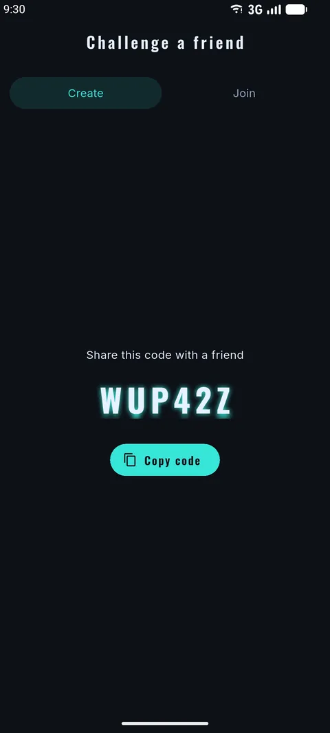 Sharing a six-letter invite code